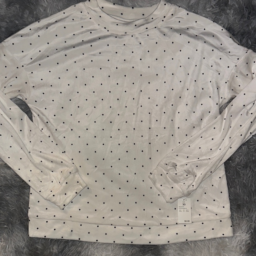 Auden Polka Dot Long Sleeve Shirt - Super Soft - NWT XS